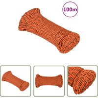 Bootsseil Orange 5 mm 100 m Polypropylen - Bootsschnur - Schiffsseil - Polyesterseil - Leinen - Tauwerk - The Living Store von THE LIVING STORE
