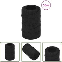 Bootsseil Schwarz 2 mm 50 m Polypropylen - Bootsseil - Schiffsseil - Polyesterseil - Marinoseil - Liegeplatzseil - The Living Store von THE LIVING STORE