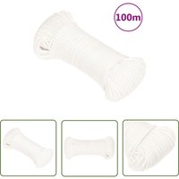 The Living Store - Bootsseil Weiß 3 mm 100 m Polypropylen - Bootsseil - Polyesterseil - Schiffsseil - Leinen - Tauwerk von THE LIVING STORE