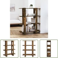 Bücherregal/Raumteiler Räuchereiche 100x30x123,5 cm - Buche Regal - Holzregal - Raumteiler - Eiche - Bücherständer - The Living Store von THE LIVING STORE
