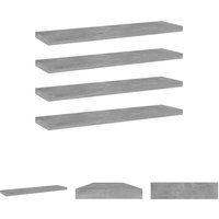 The Living Store - Bücherregal-Bretter 4 Stk. Betongrau 40x10x1,5 cm Holzwerkstoff - Regalsysteme - Grau von THE LIVING STORE