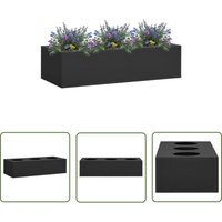 The Living Store - Büro-Blumenkasten Anthrazit 90x40x23 cm Stahl - Büro Blumenkasten - Stahl Blumenkasten - Anthrazit Blumenkasten - Großer The Living Store - Büro-Blumenkasten Anthrazit 90x40x23 cm Stahl - Büro Blumenkasten - Stahl Blumenkasten - Anthrazit Blumenkasten - Großer von THE LIVING STORE