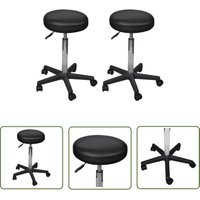 The Living Store - Bürohocker 2 Stk. Schwarz 35,5x84 cm Kunstleder - Rollhocker - Bürohocker - Sitzmöbel - Schreibtischstuhl - Ergonomischer Stuhl von THE LIVING STORE