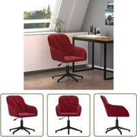Bürostuhl Drehbar Weinrot Samt - Samtsofa - Drehstuhl - Bürostuhl - Ergonomischer Stuhl - Arbeitsplatzstuhl - The Living Store von THE LIVING STORE