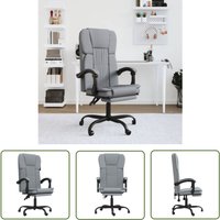 The Living Store - Bürostuhl mit Liegefunktion Hellgrau Stoff - Bürostuhl - Schreibtischstuhl - Ergonomischer Stuhl - Höhenverstellbar - Drehbarer The Living Store - Bürostuhl mit Liegefunktion Hellgrau Stoff - Bürostuhl - Schreibtischstuhl - Ergonomischer Stuhl - Höhenverstellbar - Drehbarer von THE LIVING STORE