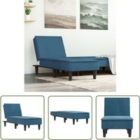 Chaiselongue Blau Samt - Samtsofa - Relaxsessel - Lounge Chair - Schlafcouch - Wohnzimmersofa - The Living Store Chaiselongue Blau Samt - Samtsofa - Relaxsessel - Lounge Chair - Schlafcouch - Wohnzimmersofa - The Living Store von THE LIVING STORE