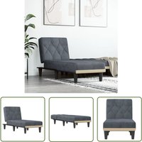 Chaiselongue Dunkelgrau Samt - Chaiselongue - Relaxsessel - Lounge Sessel - Samtcouch - Wohnlandschaft - The Living Store von THE LIVING STORE