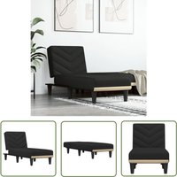 Chaiselongue Schwarz Stoff - Chaiselongue - Relaxsessel - Schlafcouch - Lounge Sessel - Wohnzimmermöbel - The Living Store von THE LIVING STORE