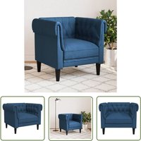 Chesterfield-Sessel Blau Stoff - Chesterfield Sessel - Sofa - Lounge Chair - Lesesessel - Blau - The Living Store von THE LIVING STORE