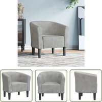 Clubsessel Hellgrau Samt - Samtsessel - Sessel Hellgrau - Wohnraumgestaltung - Lounge Chair - Bequeme Möbel - The Living Store von THE LIVING STORE