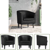 Clubsessel Schwarz Kunstleder - Moderner Sessel - Lounge Chair - Ecksofa - Wohnraum Dekoration - Schwarzes Sofa - The Living Store von THE LIVING STORE