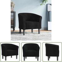 Clubsessel Schwarz Stoff - Moderner Sessel - Akzentstuhl - Lounge Chair - Wohnraum Dekoration - Esszimmer Stuhl - The Living Store von THE LIVING STORE