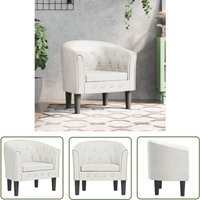 Clubsessel Weiß Kunstleder - Moderner Sessel - Clubsessel - Lounge Chair - Wohnraum Dekoration - Esszimmer Stuhl - The Living Store von THE LIVING STORE