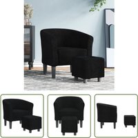 Clubsessel mit Fußhocker Schwarz Stoff - Moderner Clubsessel - Lounge Chair - Sessel Schwarz - Sofa Set - Gemütlicher Sessel - The Living Store Clubsessel mit Fußhocker Schwarz Stoff - Moderner Clubsessel - Lounge Chair - Sessel Schwarz - Sofa Set - Gemütlicher Sessel - The Living Store von THE LIVING STORE