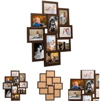 The Living Store - Collage Bilderrahmen für 10x(13x18 cm) Fotos Dunkelbraun mdf - Bilderrahmen - Braun von THE LIVING STORE