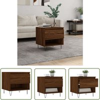 The Living Store - Couchtisch Braun Eichen-Optik 50x46x50 cm Holzwerkstoff - Couchtisch - Wohnzimmerstil - Holzwerkstoff - Eiche Optik - Regal von THE LIVING STORE