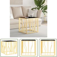 Couchtisch Golden 50x50x50 cm Edelstahl und Glas - Esszimmertisch - Couchtisch - Wohnzimmertisch - Dekotich - Sidetable - The Living Store von THE LIVING STORE