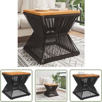Couchtisch mit Drahtgestell Schwarz 38x38x38 cm Akazienholz - Esszimmertisch - Couchtisch - Sideboard - Holzmöbel - Wohnzimmerdeko - The Living Store von THE LIVING STORE