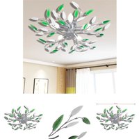 Deckenlampe güne und weiße Blätterranken mit Acryl-Blättern 5x E14 - Deckenleuchten - Mehrfarbig Deckenlampe güne und weiße Blätterranken mit Acryl-Blättern 5x E14 - Deckenleuchten - Mehrfarbig von THE LIVING STORE