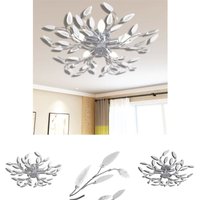The Living Store - Deckenlampe transparente weiße Blätterranken mit Acryl-Blättern 5x E14 - Deckenleuchten - Weiß von THE LIVING STORE
