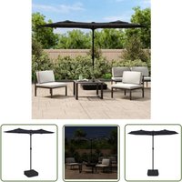 Doppel-Sonnenschirm mit LED-Leuchten Schwarz 316x240 cm - Doppelsonnenschirm - Gartenmöbel - Outdoor Beleuchtung - Terrasse Dekoration - Sonnenschutz Doppel-Sonnenschirm mit LED-Leuchten Schwarz 316x240 cm - Doppelsonnenschirm - Gartenmöbel - Outdoor Beleuchtung - Terrasse Dekoration - Sonnenschutz von THE LIVING STORE