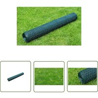 The Living Store - Drahtzaun mit PVC-Beschichtung 25x1 m Grün - Zaun - Maschendraht - Gartenzaun - Tiergehege - Vogelvoliere von THE LIVING STORE