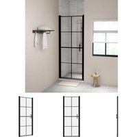 Duschtür Hartglas 81x195 cm Schwarz - Duschkabinen & -türen - The Living Store von THE LIVING STORE
