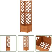 Eck-Spalier mit Pflanzkasten 40x40x150cm Massivholz Tanne - Eck-Spalier - Gartendekoration - Holzspalier - Rankgerüst - Blumenerde - The Living Store von THE LIVING STORE