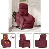 Elektrischer Massagesessel mit Aufstehhilfe Weinrot Stoff - Elektrostuhl - Massage Stuhl - Recamiere - Fernsehsessel - Bequeme Lounge Chair - The Elektrischer Massagesessel mit Aufstehhilfe Weinrot Stoff - Elektrostuhl - Massage Stuhl - Recamiere - Fernsehsessel - Bequeme Lounge Chair - The von THE LIVING STORE
