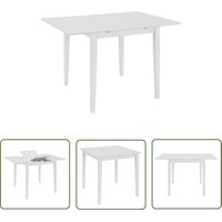 Esstisch Ausziehbar Weiß (80-120)x80x74 cm mdf - Ausziehbarer Esstisch - Esstisch Weiß - Holztisch - Wohnzimmertisch - Eßplatz - The Living Store von THE LIVING STORE