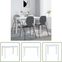 Esstisch Weiß 114x71x75 cm Massivholz Gummibaum - Esstisch - Holztisch - Weißer Esstisch - Gummibaumholz - Wohnzimmertisch - The Living Store von THE LIVING STORE