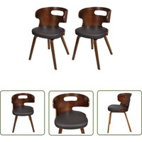 Esszimmerstühle 2 Stk. Braun Kunstleder - Esszimmerstühle - Stühle - Küchenstühle - Designerstühle - Wohnzimmerstühle - The Living Store von THE LIVING STORE