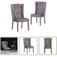 Esszimmerstühle 2 Stk. Grau Samt - Esszimmerstühle - Samtsessel - Grau - Wohnzimmersitze - Holzgestell - The Living Store Esszimmerstühle 2 Stk. Grau Samt - Esszimmerstühle - Samtsessel - Grau - Wohnzimmersitze - Holzgestell - The Living Store von THE LIVING STORE