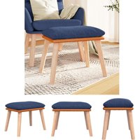 The Living Store - Fußhocker Blau 45x29,5x35 cm Stoff und Kunstleder - Polsterhocker - Blau von THE LIVING STORE