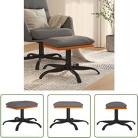 Fußhocker Hellgrau 60x60x36 cm Stoff und Kunstleder - Fußhocker - Hocker - Beistelltisch - Lounge Möbel - Wohnzimmer Dekoration - The Living Store von THE LIVING STORE
