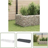 Gabionen-Hochbeet Stahl 360×90×50 cm - Gabionen-Hochbeet - Steinkorb - Gartenmöbel - Blumenerde - Gartendekoration - The Living Store von THE LIVING STORE
