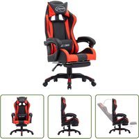 Gaming-Stuhl mit Fußstütze Rot und Schwarz Kunstleder - Gaming-Stuhl - Bürostuhl - Ergonomischer Stuhl - Schreibtischstuhl - PC-Stuhl - The Living Gaming-Stuhl mit Fußstütze Rot und Schwarz Kunstleder - Gaming-Stuhl - Bürostuhl - Ergonomischer Stuhl - Schreibtischstuhl - PC-Stuhl - The Living von THE LIVING STORE