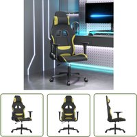 The Living Store - Gaming-Stuhl mit Massagefunktion Schwarz und Hellgrün Stoff - Gaming-Stuhl - Gamer Chair - Bürostuhl - Schreibtischstuhl von THE LIVING STORE