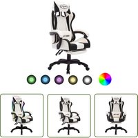 The Living Store - Gaming-Stuhl mit rgb LED-Leuchten Schwarz und Weiß Kunstleder - Gaming-Stuhl - Bürostuhl - PC-Stuhl - Ergonomischer Stuhl The Living Store - Gaming-Stuhl mit rgb LED-Leuchten Schwarz und Weiß Kunstleder - Gaming-Stuhl - Bürostuhl - PC-Stuhl - Ergonomischer Stuhl von THE LIVING STORE