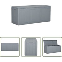 Garten-Aufbewahrungsbox 270 l Grau pp Rattan - Gartenbox - Aufbewahrungsbox - Outdoor Box - Wetterfest - UV-beständig - The Living Store Garten-Aufbewahrungsbox 270 l Grau pp Rattan - Gartenbox - Aufbewahrungsbox - Outdoor Box - Wetterfest - UV-beständig - The Living Store von THE LIVING STORE