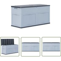 Garten-Aufbewahrungsbox 320 l Grau Schwarz - Gartenbox - Aufbewahrungsbox - Gartenschuppen - Outdoor Box - Lagerschrank - The Living Store von THE LIVING STORE