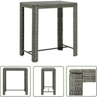Garten-Bartisch Grau 100x60,5x110,5 cm Poly Rattan - Gartentisch - Bartisch - Outdoor Möbel - Balkonmöbel - PE-Rattan - The Living Store von THE LIVING STORE