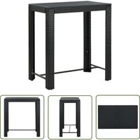 Garten-Bartisch Schwarz 100x60,5x110,5 cm Poly Rattan - Gartentisch - Bartisch - Outdoor Möbel - PE-Rattan - Gartenmöbel - The Living Store Garten-Bartisch Schwarz 100x60,5x110,5 cm Poly Rattan - Gartentisch - Bartisch - Outdoor Möbel - PE-Rattan - Gartenmöbel - The Living Store von THE LIVING STORE