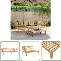 Garten-Ecksofas aus Paletten 2 Stk. Massivholz Akazie - Gartenmöbel - Eckbank - Lounge Set - Holz Möbel - Akazienholz - The Living Store von THE LIVING STORE