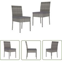 Garten-Essstühle 2 Stk. Poly Rattan Grau - Gartensessel - Gartenmöbel - Outdoor Möbel - Polyrattan Sessel - Esszimmerstühle - The Living Store Garten-Essstühle 2 Stk. Poly Rattan Grau - Gartensessel - Gartenmöbel - Outdoor Möbel - Polyrattan Sessel - Esszimmerstühle - The Living Store von THE LIVING STORE