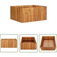 The Living Store - Garten-Hochbeet 100 x 100 x 50 cm Massivholz Akazie - Holz Hochbeet - Gartengefäß - Pflanzenkübel - Akazienholz - Blumenkasten von THE LIVING STORE