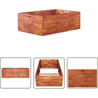 The Living Store - Garten-Hochbeet Akazienholz 150x100x50 cm - Gartenhochbeet - Holzhöcker - Blumenkübel - Balkonbepflanzung - Gemüsegarten von THE LIVING STORE