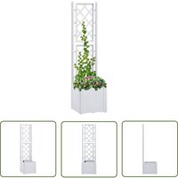 Garten-Hochbeet mit Spalier und Selbstbewässerungssystem Weiß - Selbstbewässerndes Hochbeet - Gartengefäß - Blumentopf - Spalierpflanze - Hochbeet von THE LIVING STORE