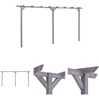 Garten-Pergola Grau 400x40x205 cm Imprägniertes Kiefernholz - Rosenbögen, Gitter & Pergolen - Grau - The Living Store von THE LIVING STORE