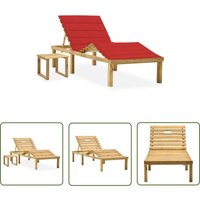 Garten-Sonnenliege mit Tisch und Auflage Kiefer Imprägniert - Gartenmöbel - Sonnenliege - Liege - Outdoor Möbel - Holzmöbel - The Living Store Garten-Sonnenliege mit Tisch und Auflage Kiefer Imprägniert - Gartenmöbel - Sonnenliege - Liege - Outdoor Möbel - Holzmöbel - The Living Store von THE LIVING STORE